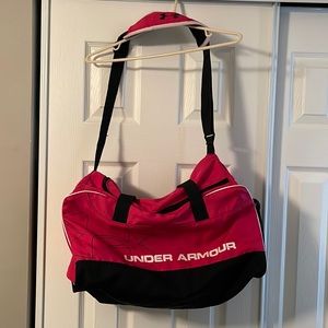 Under Armour duffle bag pink and black